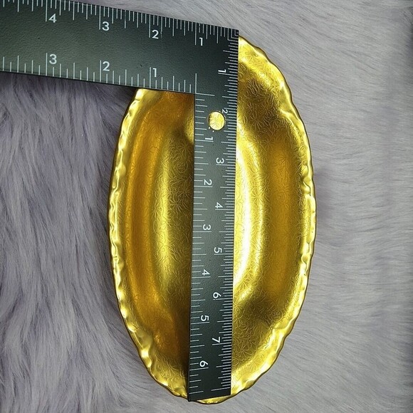 Vintage Wheeling Decorating Co Gold Etched Rose Daisy Floral Trinket Candy Dish - Picture 5 of 6